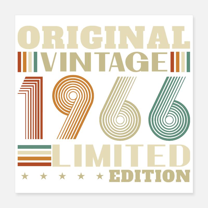 1966 Vintage Retro Geburtstagsgeschenk Poster 40x40 cm