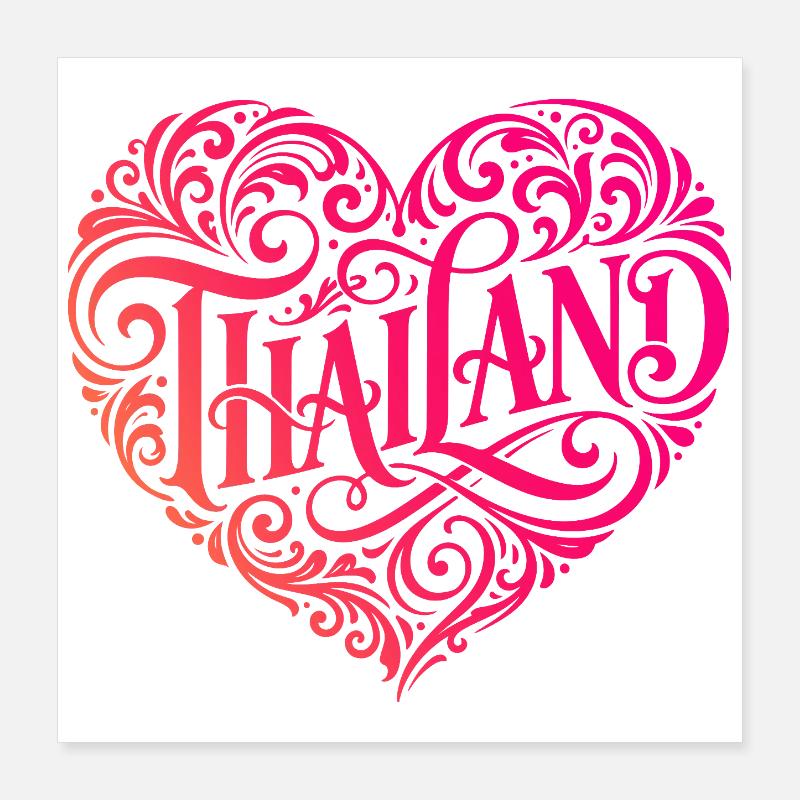 Cœur de Thaïlande Poster 40 x 40 cm