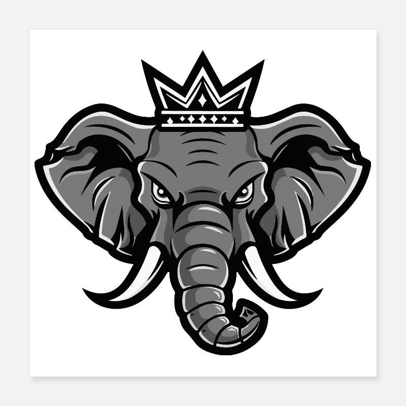 Elephant Head Crown Poster 16" x 16" (40x40 cm)