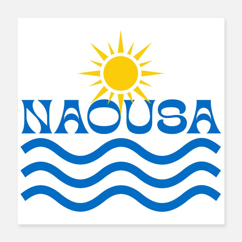 Naousa Sun Waves Logo Poster 40 x 40 cm