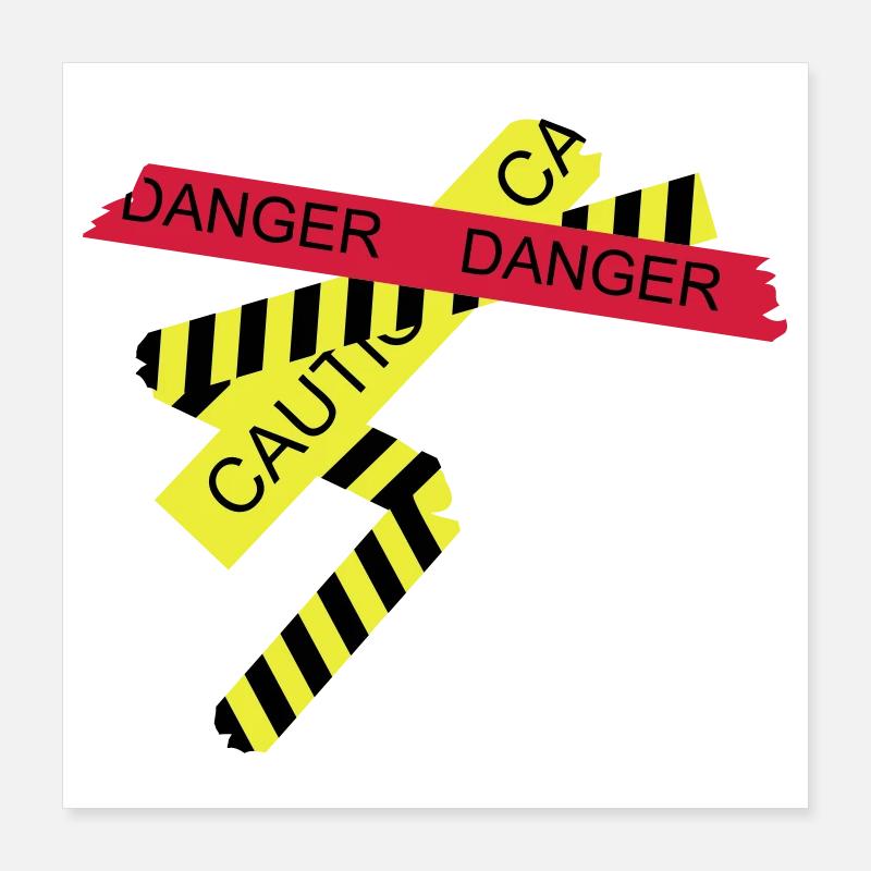 Attention, risque Poster 40 x 40 cm