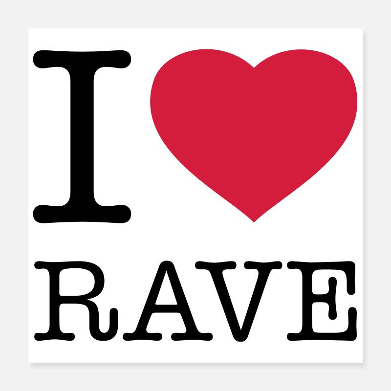 J’AIME RAVE Poster 40 x 40 cm