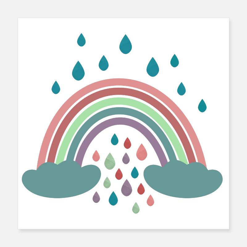 Conception de régenbogen arc-en-ciel heureux Poster 40 x 40 cm