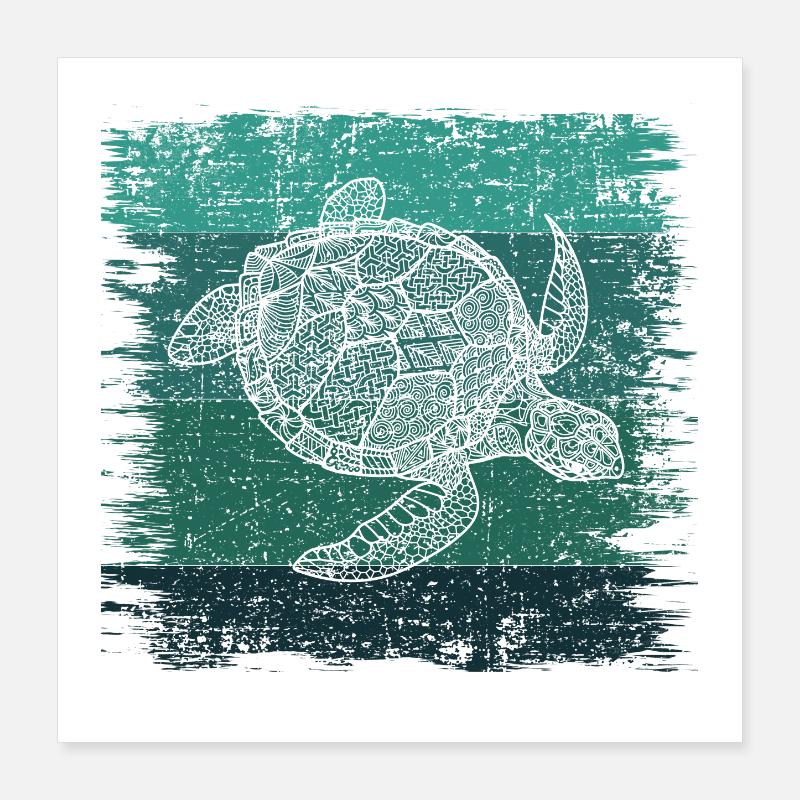 Turtle Poster 16" x 16" (40x40 cm)