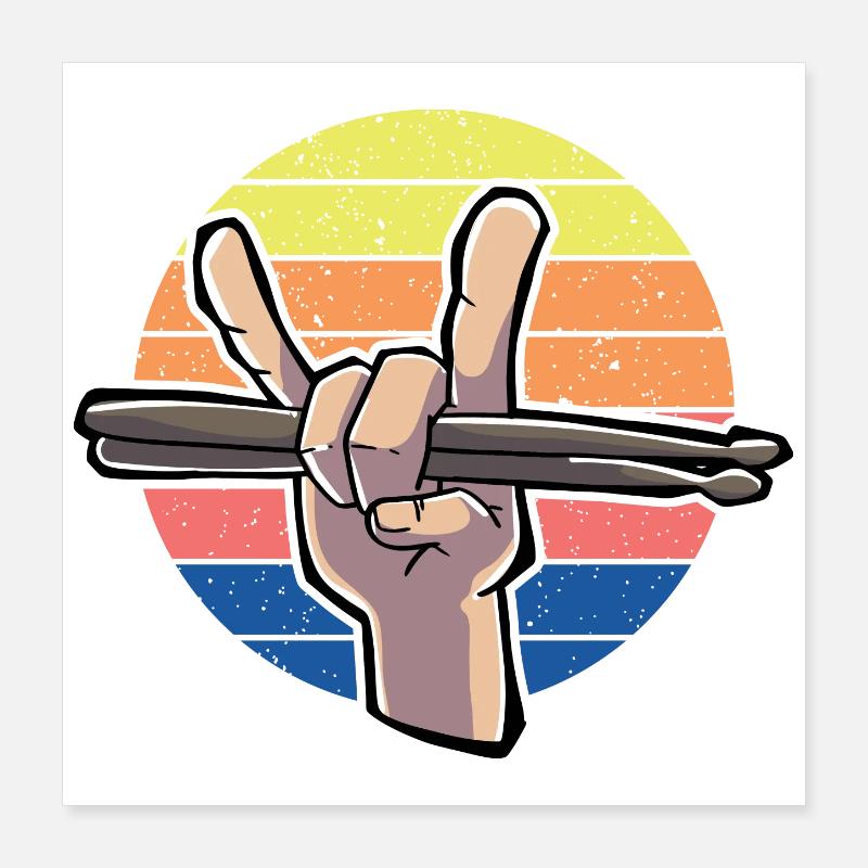 Drumstick Drummer Vintage Poster 16" x 16" (40x40 cm)