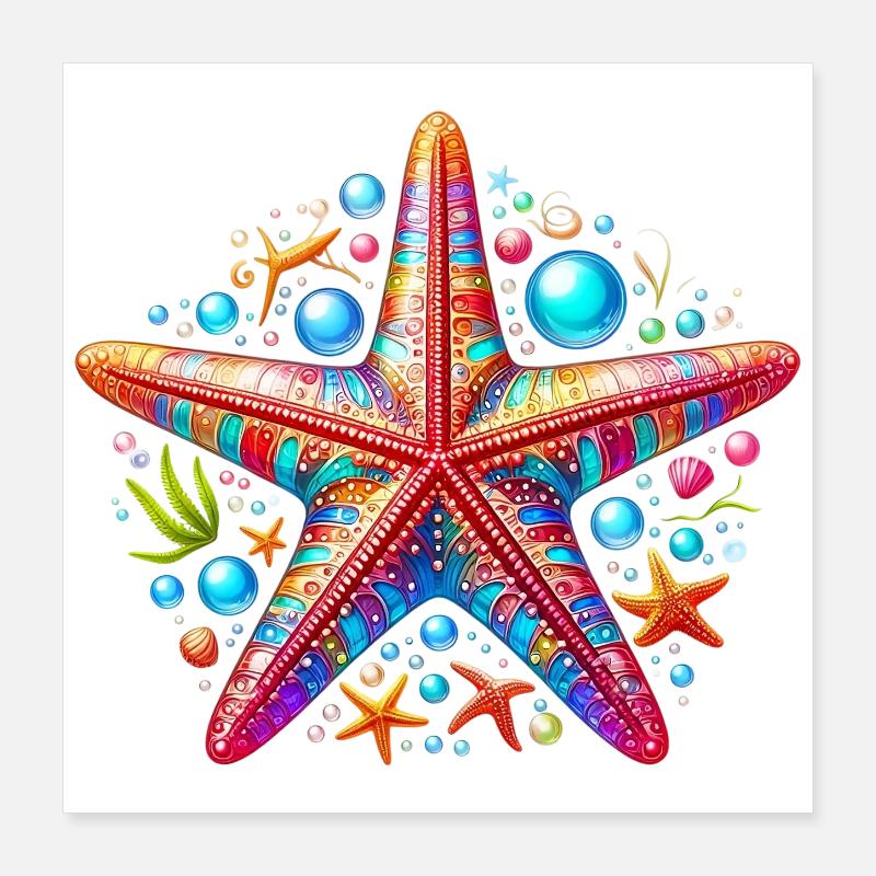 Starfish Poster 16" x 16" (40x40 cm)