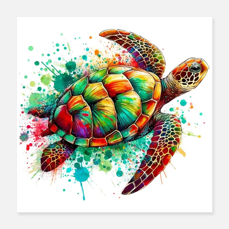 Turtle Poster 16" x 16" (40x40 cm)