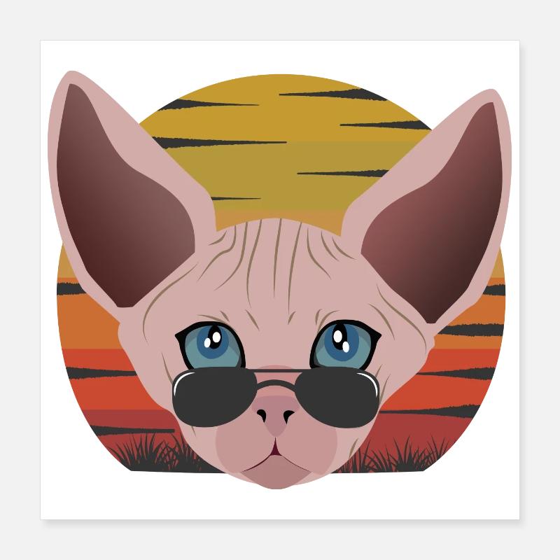 sphinx cat sunset Poster 16" x 16" (40x40 cm)