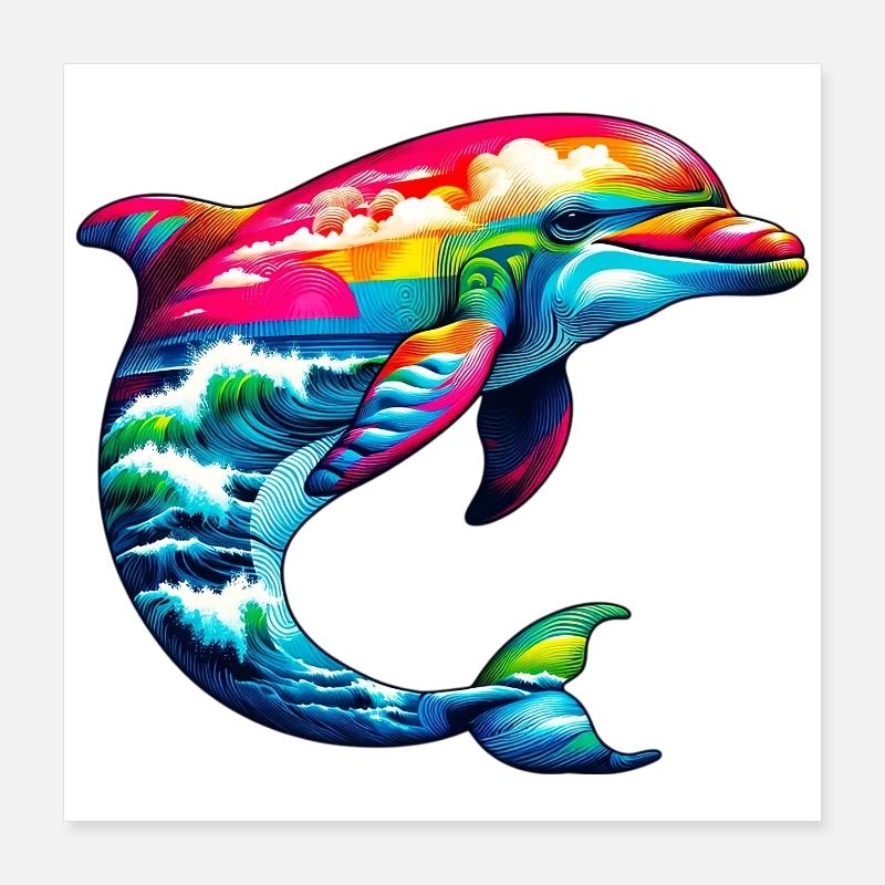 Delfin Poster 40x40 cm