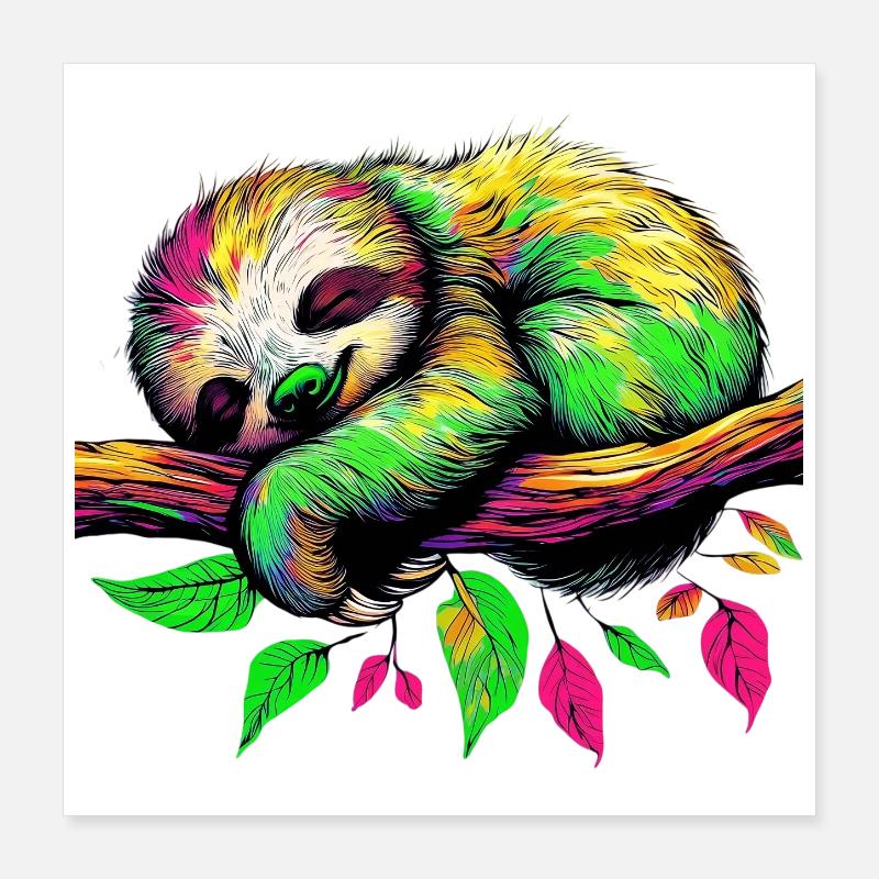 Faultier Poster 40x40 cm