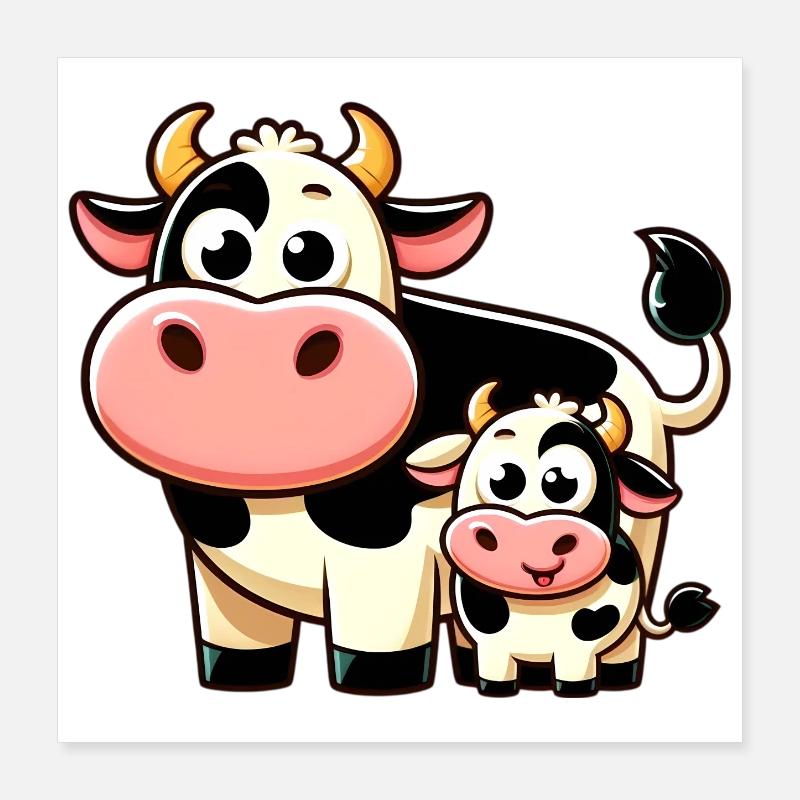Vache Vaches Poster 40 x 40 cm