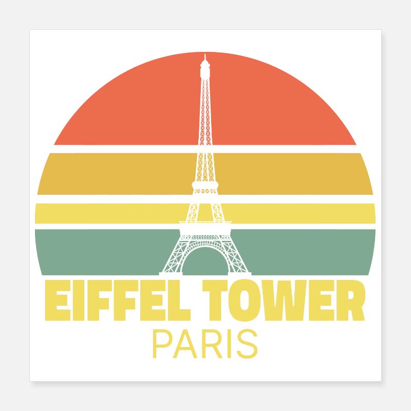 Eiffelturm Paris Retro Silhouette Poster 40x40 cm