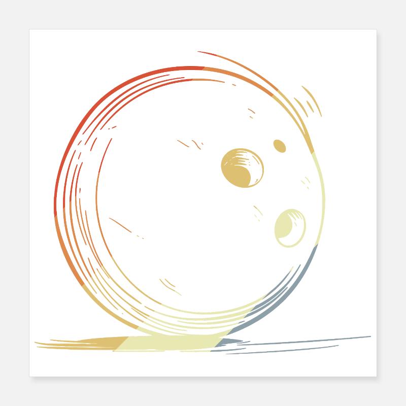 Bowling Retro Look Poster 40x40 cm