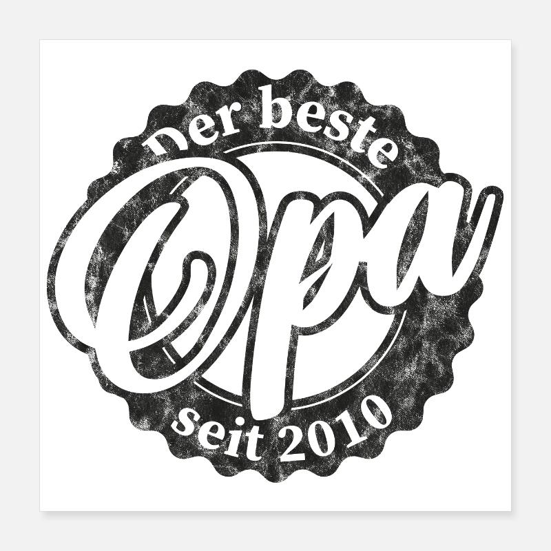 Der Beste Opa seit 2010 Poster 40x40 cm