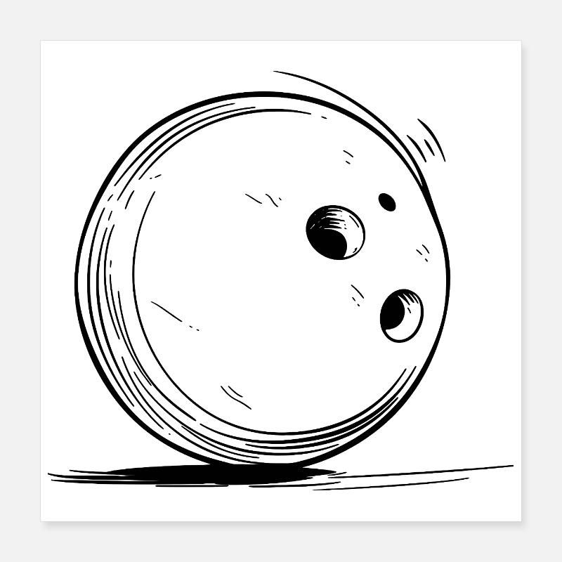 Bowling Ball Drawing Poster 16" x 16" (40x40 cm)