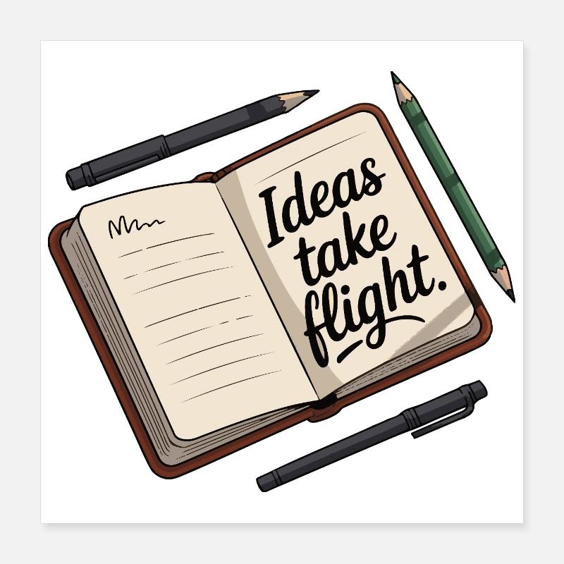 Ideas Take Flight Notebook Art Poster 16" x 16" (40x40 cm)