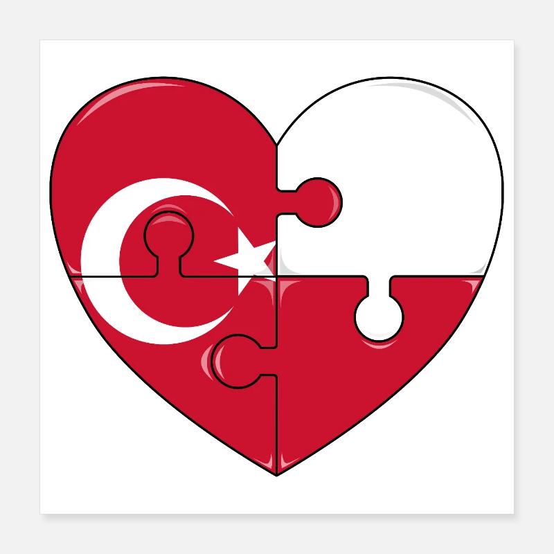 Puzzleherz Flaggenfusion Poster 40x40 cm