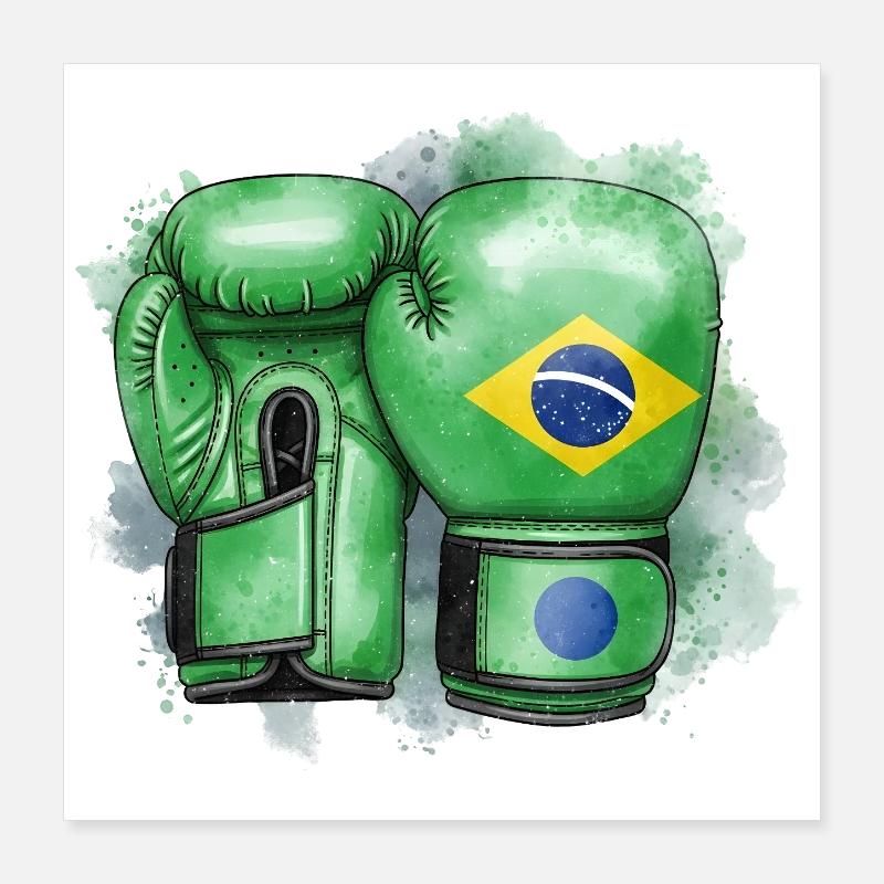 Boxe Brésil Gants de boxe Brésil Poster 40 x 40 cm