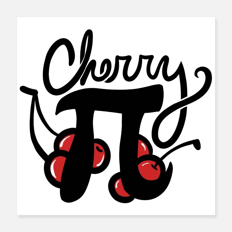Cherry Pi Illustration Poster 40x40 cm