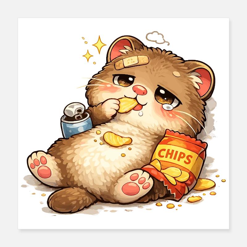 Cookie-loving cat Poster 16" x 16" (40x40 cm)