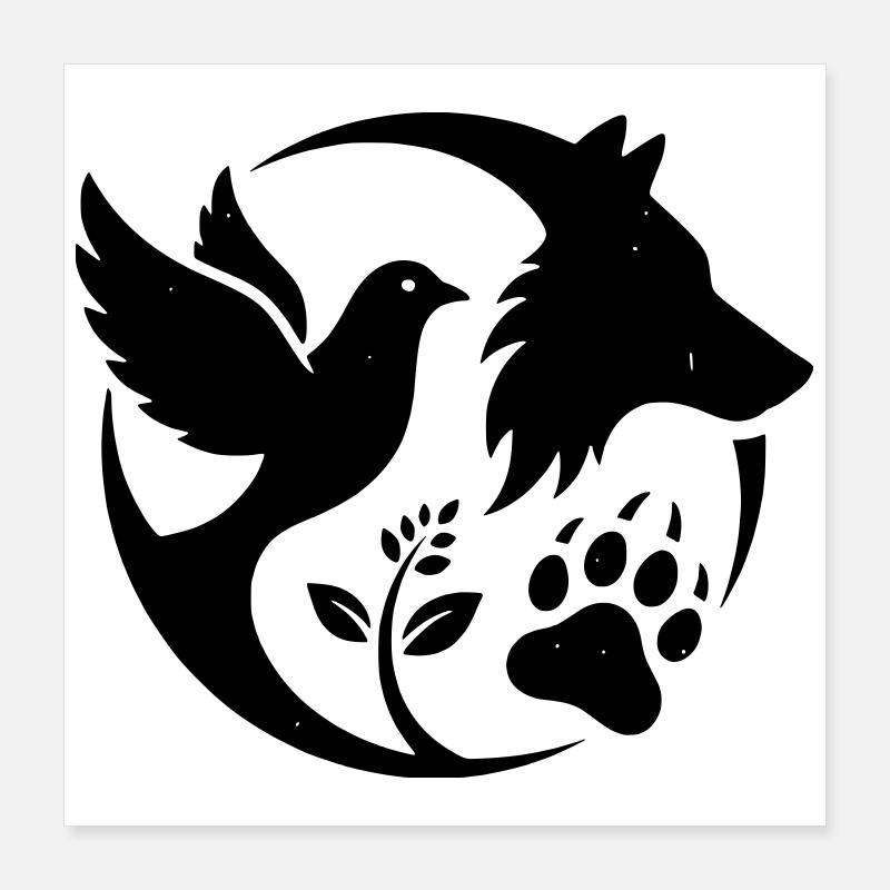 Tierschutzlogo Poster 40x40 cm