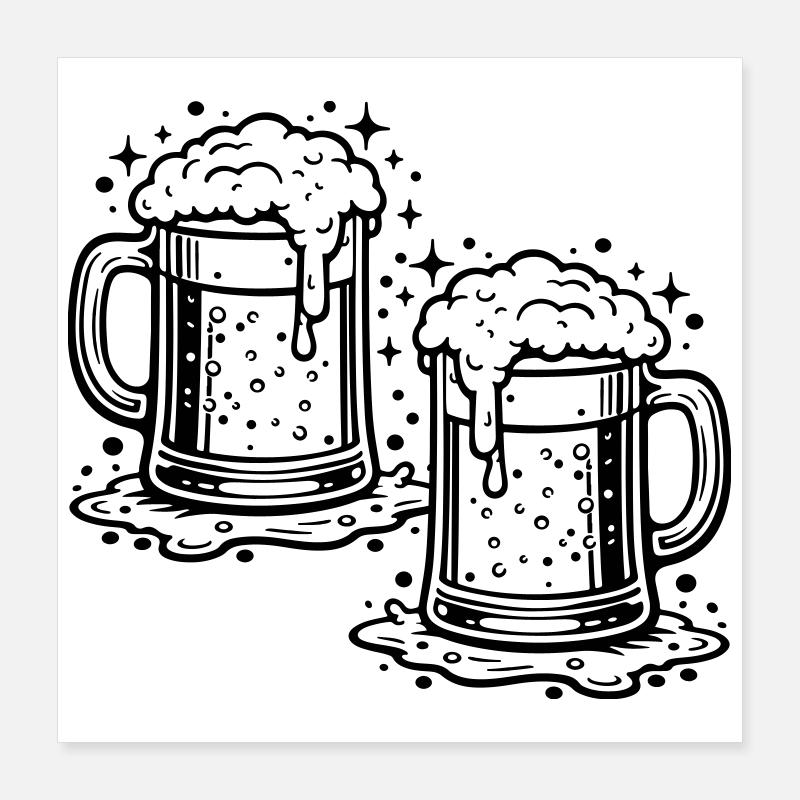 Bierglas Bier Saufen Poster 40x40 cm