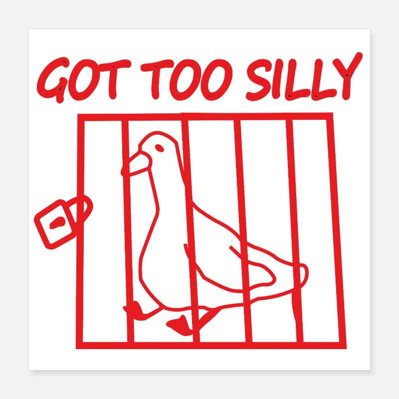 Roter Vogel im Käfig – Wurde zu albern Poster 40x40 cm