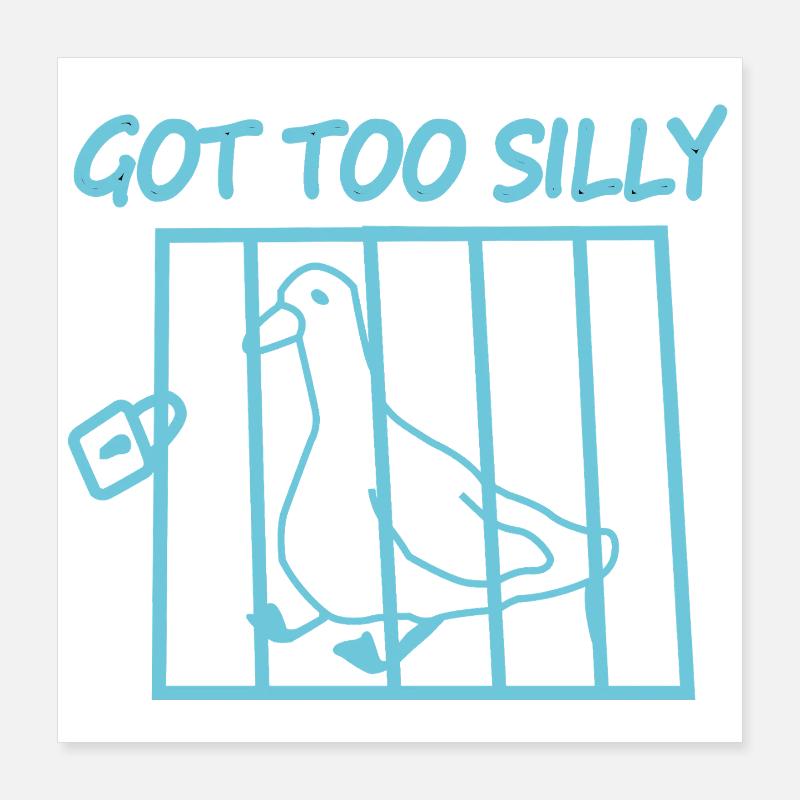 Vogel im Käfig mit dem Text Wurde zu dumm Poster 40x40 cm