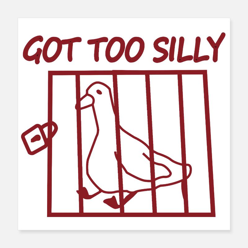 Die eingesperrte Taube wurde zu albern Poster 40x40 cm