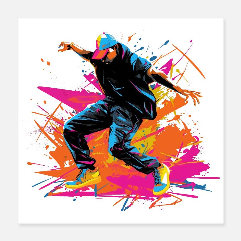Synthwave rétro B Boy Poster 40 x 40 cm