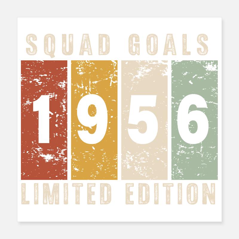 anniversaire 1956 - 70 ans Poster 40 x 40 cm