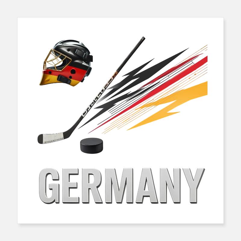 Deutschland Eishockey Kraft Poster 40x40 cm