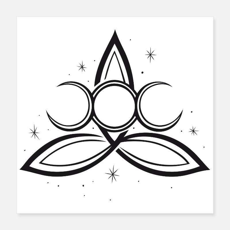 Trinity Triquetra Symbol Mond Triple Moon Poster 40 x 40 cm