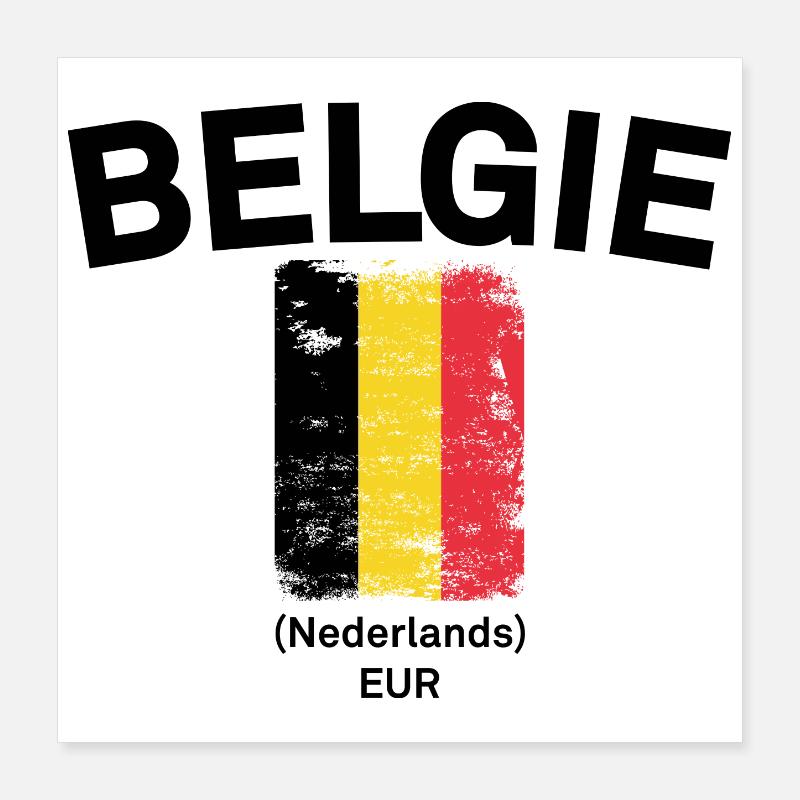Drapeau belge des broussailles vieilli Poster 40 x 40 cm