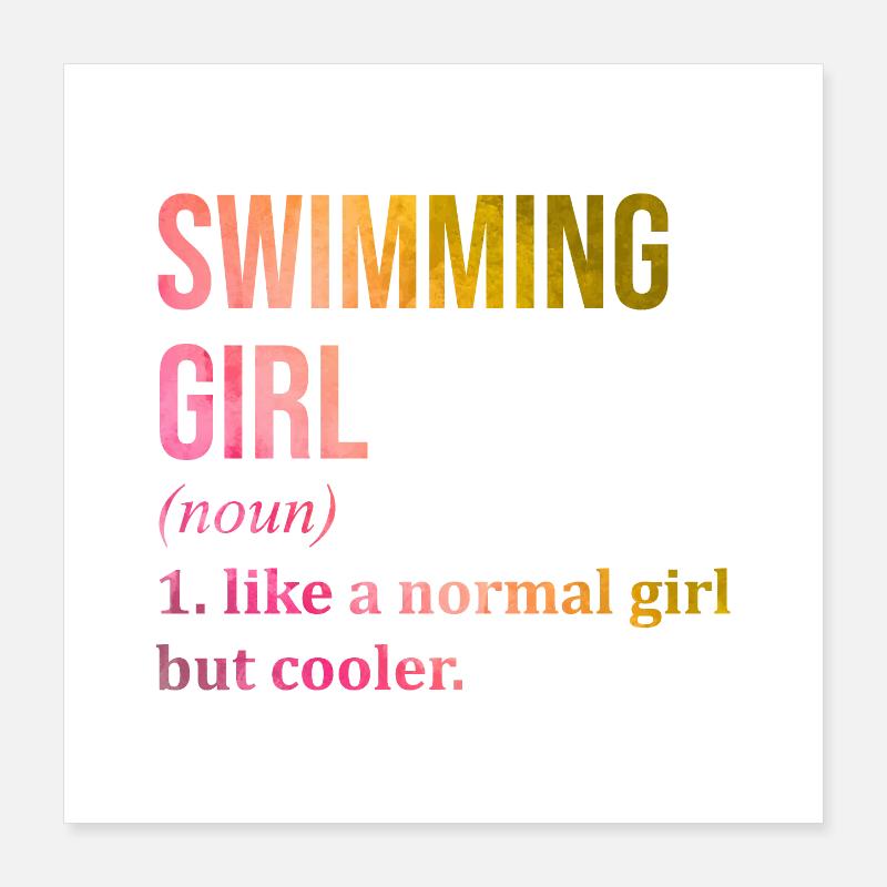 Schwimmer Poster 40x40 cm