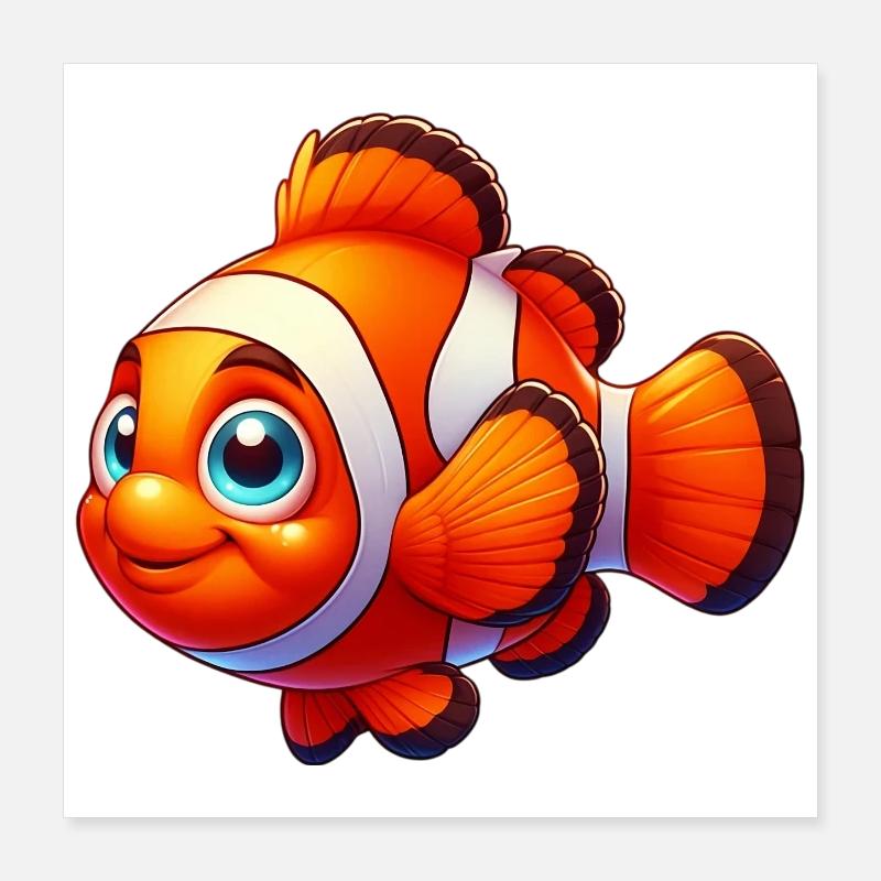 Poisson-clown Poster 40 x 40 cm