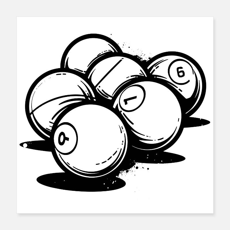 Billardkugeln Poster 40x40 cm