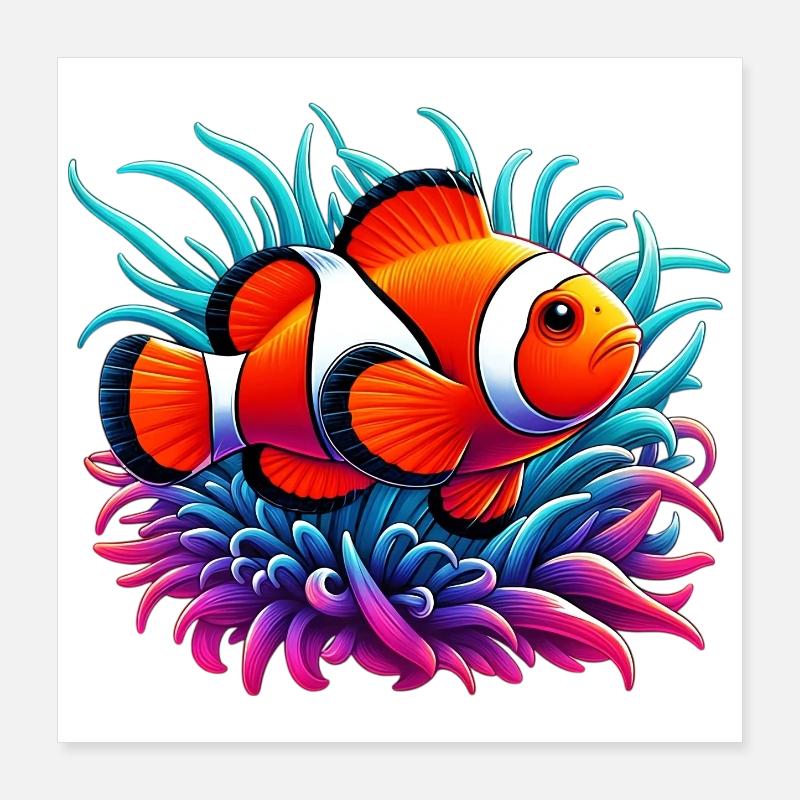 Poisson-clown Poster 40 x 40 cm