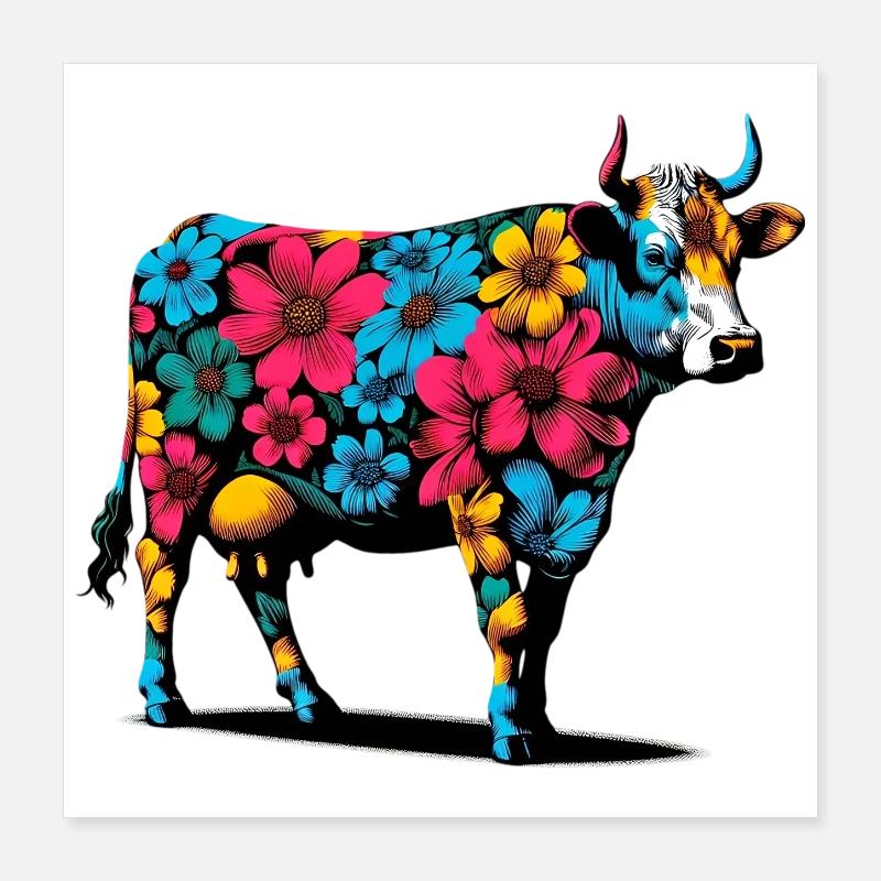 Vache Poster 40 x 40 cm