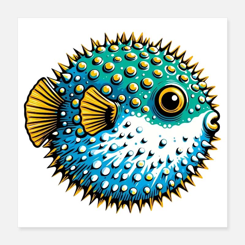 Kugelfisch Poster 40x40 cm