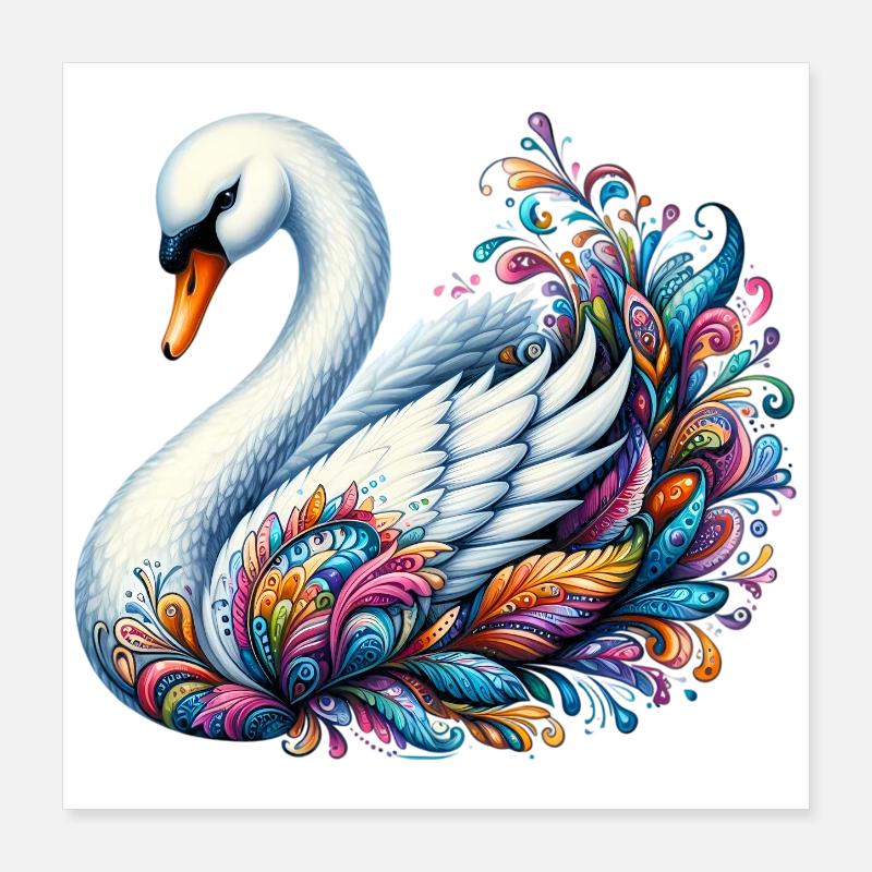 Swan Poster 16" x 16" (40x40 cm)