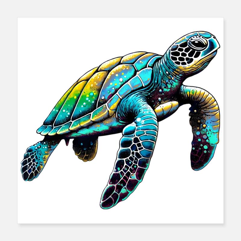 Turtle Poster 16" x 16" (40x40 cm)