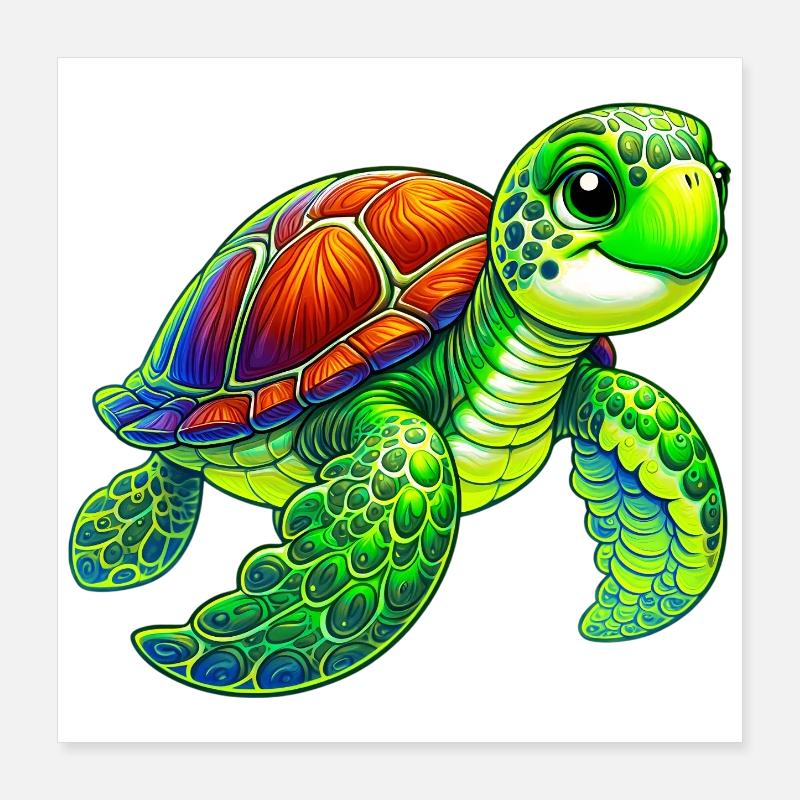 Tortue Poster 40 x 40 cm
