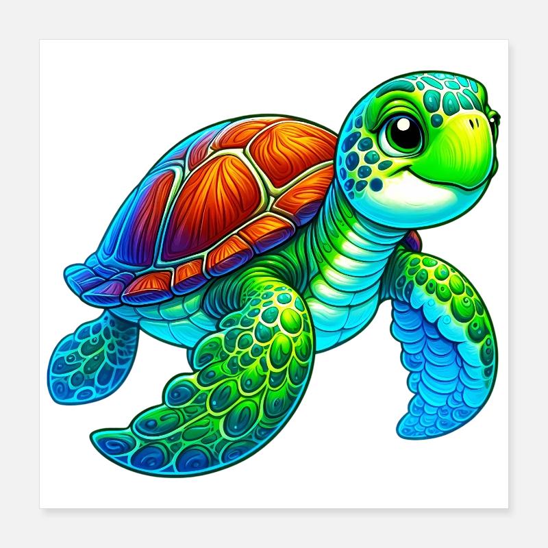 Tortue Poster 40 x 40 cm