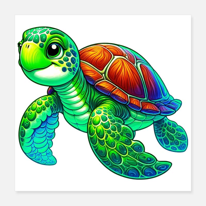 Turtle Poster 16" x 16" (40x40 cm)