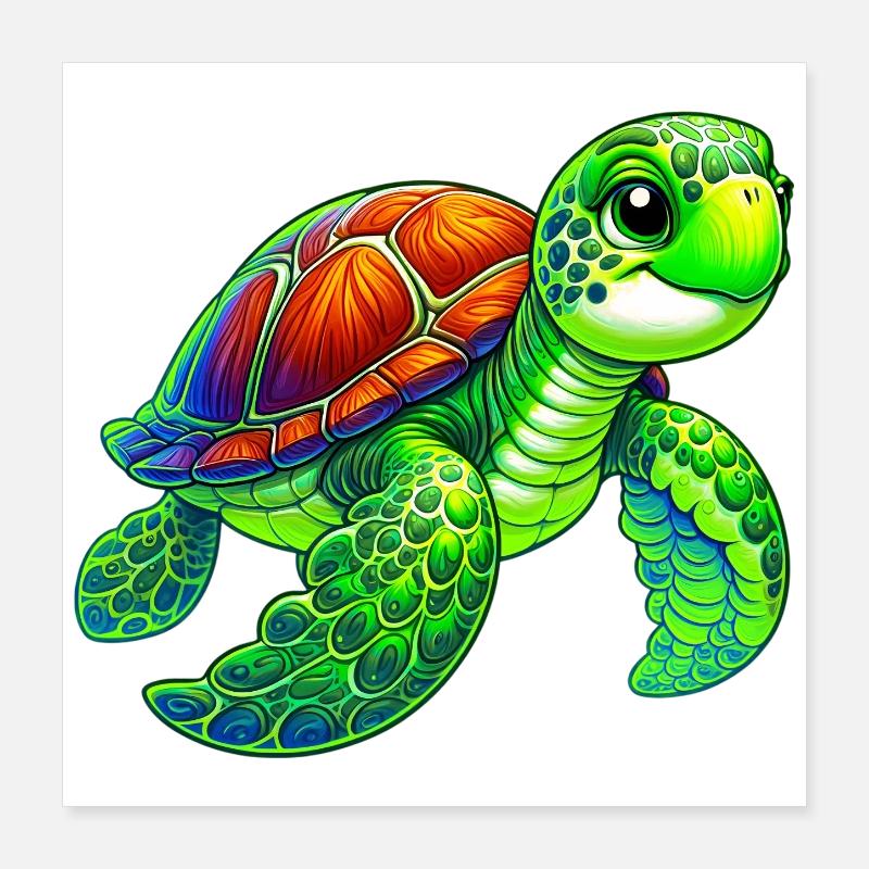 Tortue Poster 40 x 40 cm