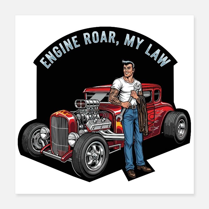 Hot engine and rebellious style Poster 16" x 16" (40x40 cm)