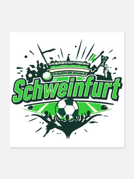 Schweinfurt Fussball Support - Poster 40x40 cm - Weiß
