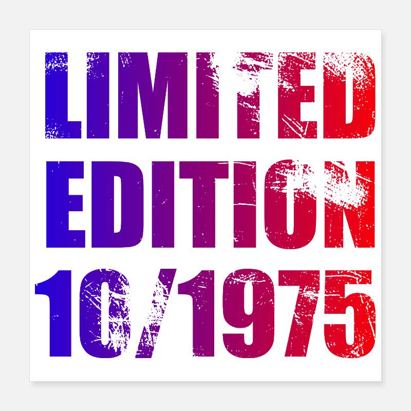 50. Geburtstag Limited Edition 10/1975 Poster 40x40 cm