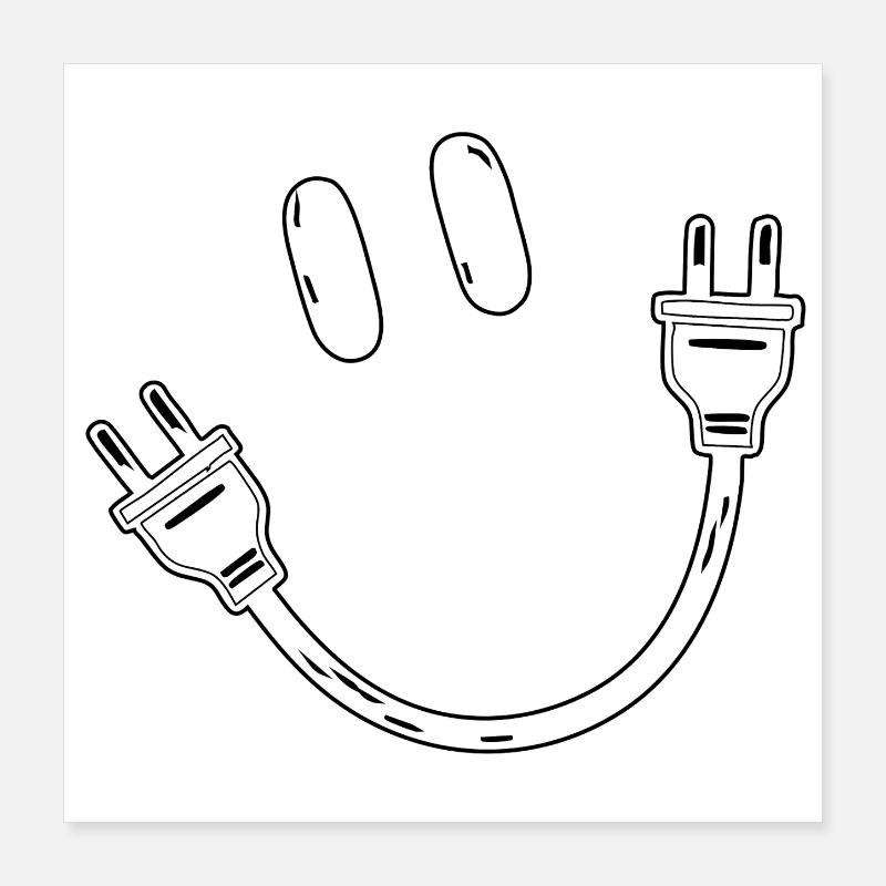 Strom Schuko Stecker Steckdose Elektrik Geschenk Poster 40x40 cm